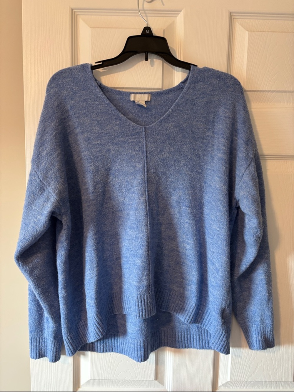 H&M Heather Sky Blue V-Neck Women's Sweater